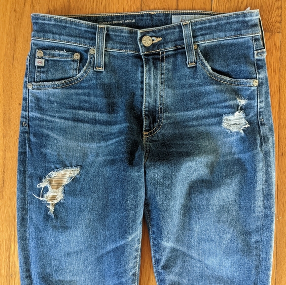 AG Adriano Goldschmied The Farrah Skinny ankle distressed jeans 27 - Picture 4 of 12